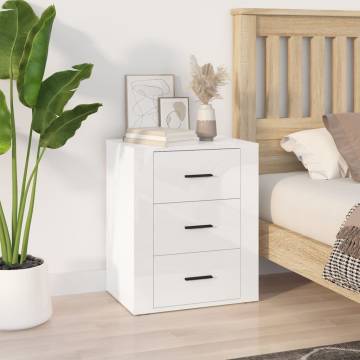 High Gloss White Bedside Cabinet | Stylish & Functional Design