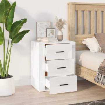 High Gloss White Bedside Cabinet | Stylish & Functional Design