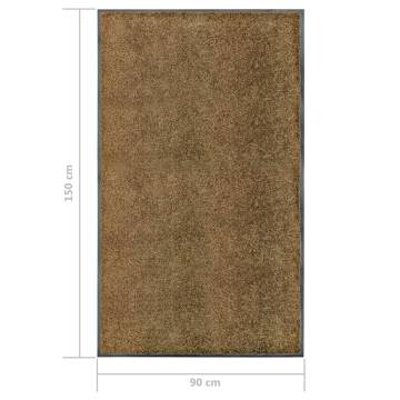 Washable Brown Doormat 90x150 cm - Durable & Stylish