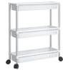 3-Tier Storage Trolley - Silver & White Aluminium