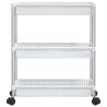 3-Tier Storage Trolley - Silver & White Aluminium