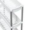 3-Tier Storage Trolley - Silver & White Aluminium