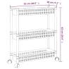 3-Tier Storage Trolley - Silver & White Aluminium