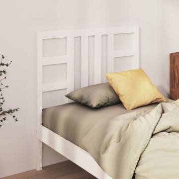 Stylish White Solid Pine Bed Headboard - 96x4x100 cm