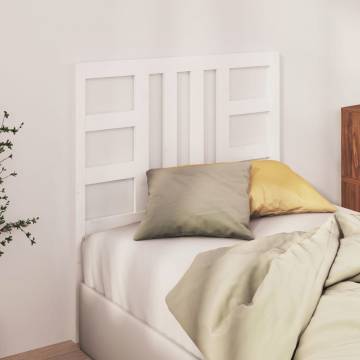 Stylish White Solid Pine Bed Headboard - 96x4x100 cm