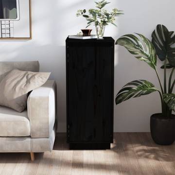 Elegant Black Sideboard - Solid Pinewood | HipoMarket