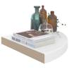 High Gloss White Floating Corner Shelf - 35x35x3.8 cm