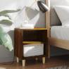 Bed Cabinet with Solid Wood Legs Brown Oak 40x30x50 cm Colour brown oak Quantity in Package 1 