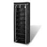 Fabric Shoe Cabinet with Cover 162 x 57 x 29 cm Black Colour black Size 57 x 29 x 162 cm Quantity in Package 1 Number of 