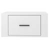 Elegant Wall-Mounted Bedside Cabinet in High Gloss White