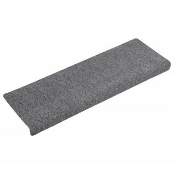 Light Grey Stair Mats - 10 pcs | Non-Slip & Washable | Hipomarket