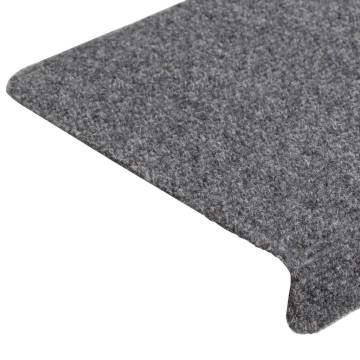 Light Grey Stair Mats - 10 pcs | Non-Slip & Washable | Hipomarket