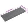 Light Grey Stair Mats - 10 pcs | Non-Slip & Washable | Hipomarket