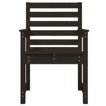 Garden Chairs 2 pcs Black - Solid Wood Pine | HipoMarket UK