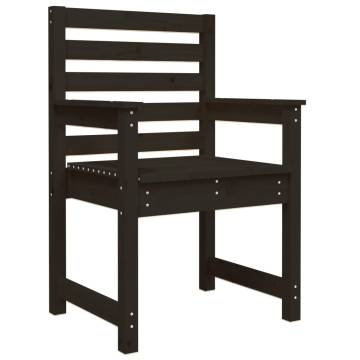 Garden Chairs 2 pcs Black - Solid Wood Pine | HipoMarket UK