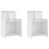 High Gloss White Bed Cabinets 2 pcs | Stylish Storage Solution