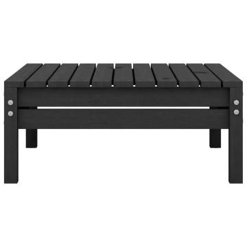 Black Solid Pinewood Garden Footstool | Relax Outdoors