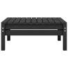 Black Solid Pinewood Garden Footstool | Relax Outdoors