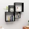 Wall Cube Shelf Black 80x15x78.5 cm Engineered Wood Colour black Quantity in Package 1 Number of Pieces 