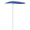 Garden Half Parasol with Pole 180x90 cm - Azure Blue