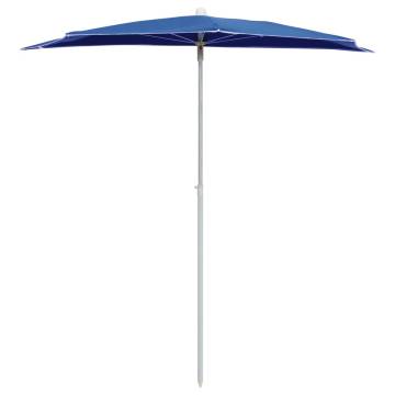 Garden Half Parasol with Pole 180x90 cm - Azure Blue