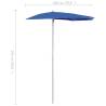 Garden Half Parasol with Pole 180x90 cm - Azure Blue