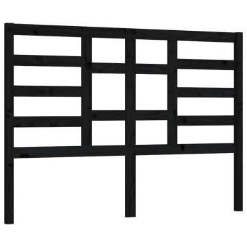 Black Solid Wood Pine Bed Headboard - 146x4x104 cm