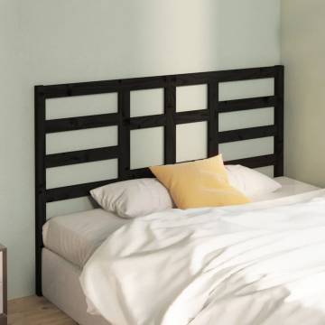 Black Solid Wood Pine Bed Headboard - 146x4x104 cm