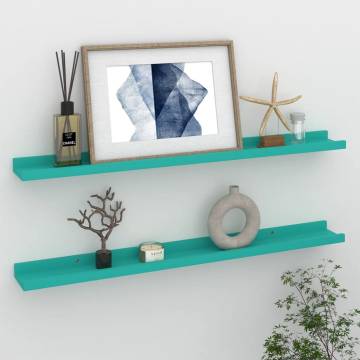 Blue Wall Shelves - 2 pcs 80x9x3 cm | Stylish Storage Solution