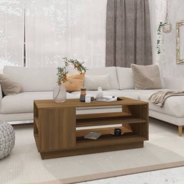 Brown Oak Coffee Table - Modern Engineered Wood Design | HipoMarket