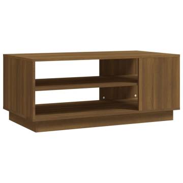 Brown Oak Coffee Table - Modern Engineered Wood Design | HipoMarket