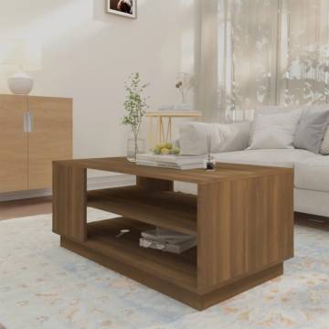 Brown Oak Coffee Table - Modern Engineered Wood Design | HipoMarket