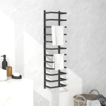 Stylish Black Towel Rack - Durable Steel | 24x12x96 cm