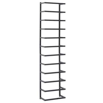 Stylish Black Towel Rack - Durable Steel | 24x12x96 cm