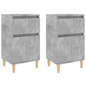 Elegant Concrete Grey Bedside Cabinets - 2 pcs | Hipo Market