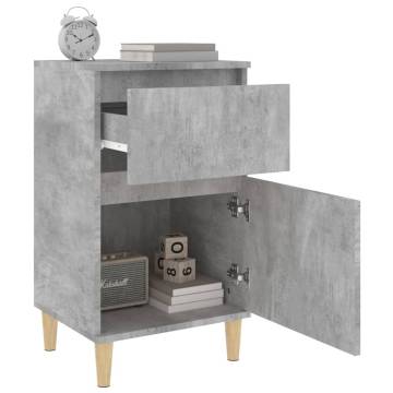 Elegant Concrete Grey Bedside Cabinets - 2 pcs | Hipo Market