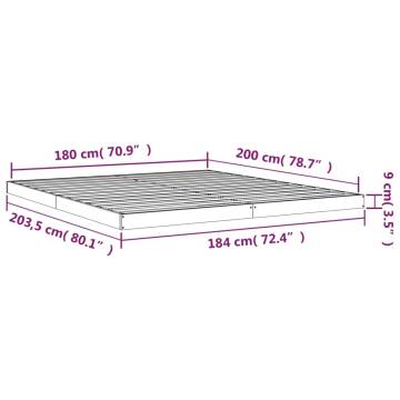 White Super King Size Bed Frame 180x200 cm - Solid Pine Wood