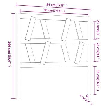 Stylish Solid Wood Pine Bed Headboard - 96x4x100 cm