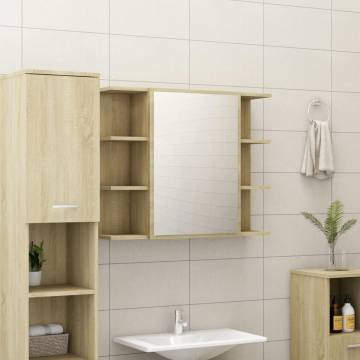 Elegant Bathroom Mirror Cabinet - Sonoma Oak, 80x20.5x64 cm