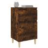 Elegant 2 pcs Smoked Oak Bedside Cabinets - Stylish Storage