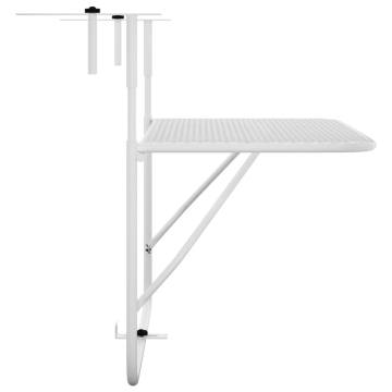 Stylish White Balcony Table 60x40 cm - Space Saving Design