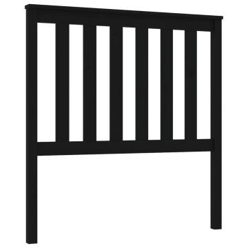 Stylish Black Pine Bed Headboard - 96x6x101 cm