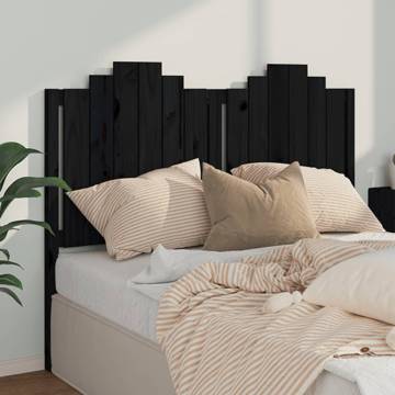 Stylish Black Bed Headboard - Solid Pine Wood | Hipomarket