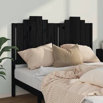 Stylish Black Bed Headboard - Solid Pine Wood | Hipomarket