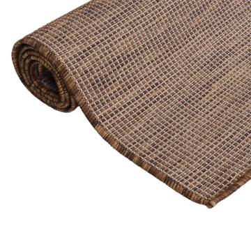 Outdoor Flatweave Rug 120x170 cm Brown - Durable & Stylish