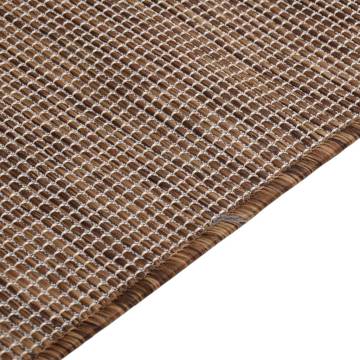 Outdoor Flatweave Rug 120x170 cm Brown - Durable & Stylish