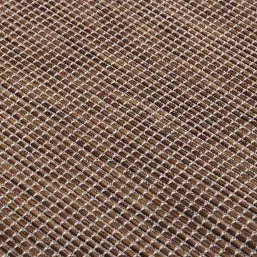 Outdoor Flatweave Rug 120x170 cm Brown - Durable & Stylish