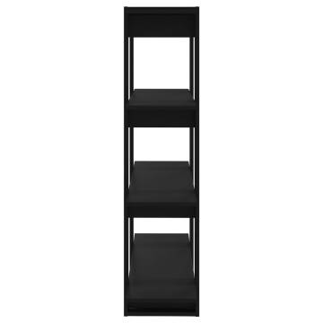 Stylish Black Book Cabinet & Room Divider - 100x30x123.5 cm