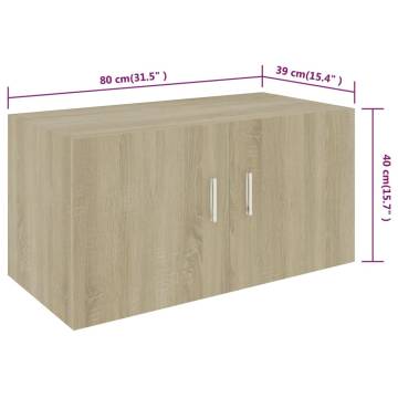 Wall Mounted Cabinet Sonoma Oak - 80x39x40 cm | HipoMarket