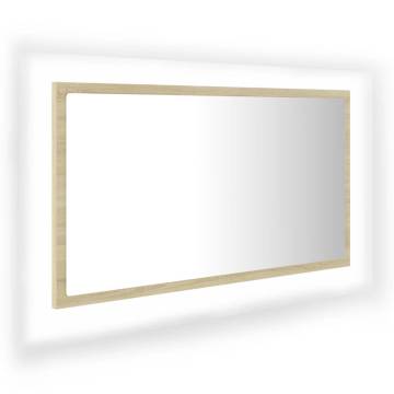 LED Bathroom Mirror Sonoma Oak 80x8.5x37 cm - Modern Style